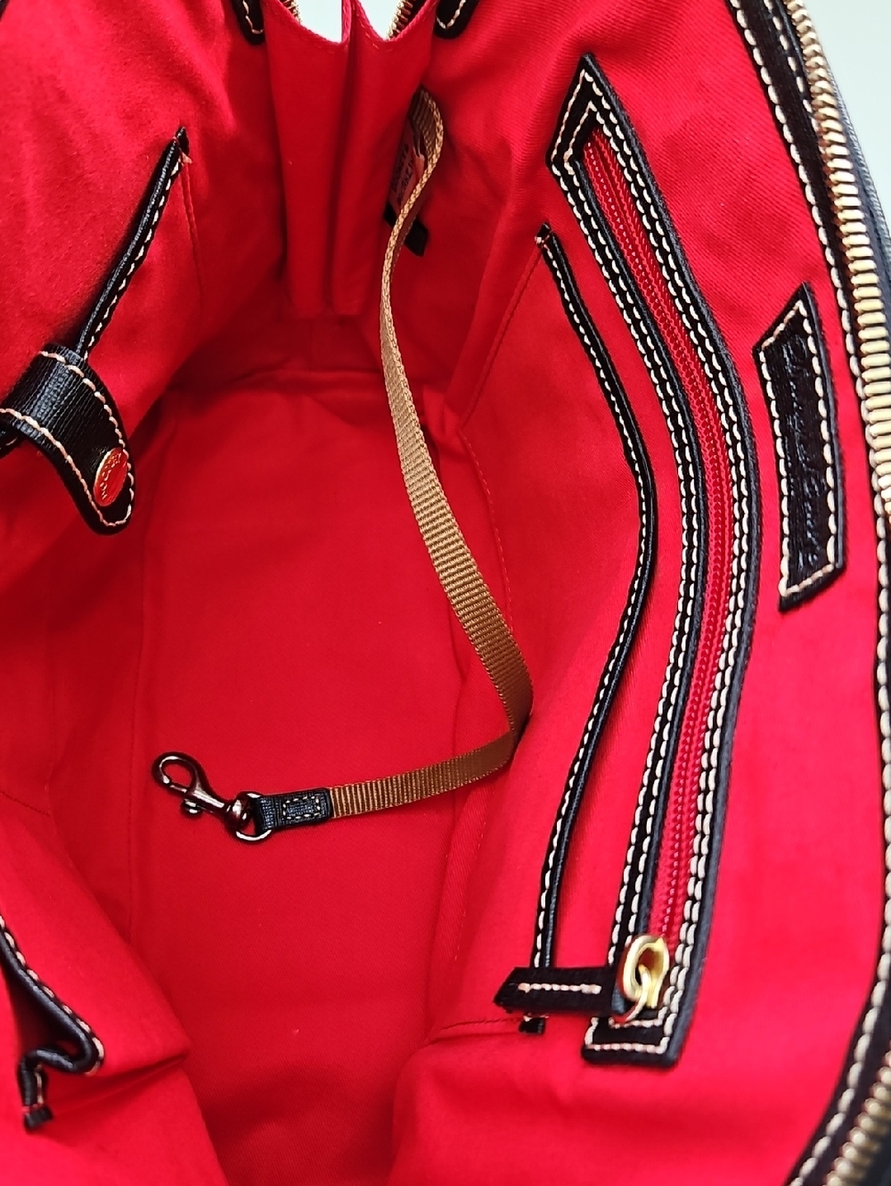 Dooney & Bourke Black Saffiano Leather Domed Zip Satchel - Picture 8 of 16